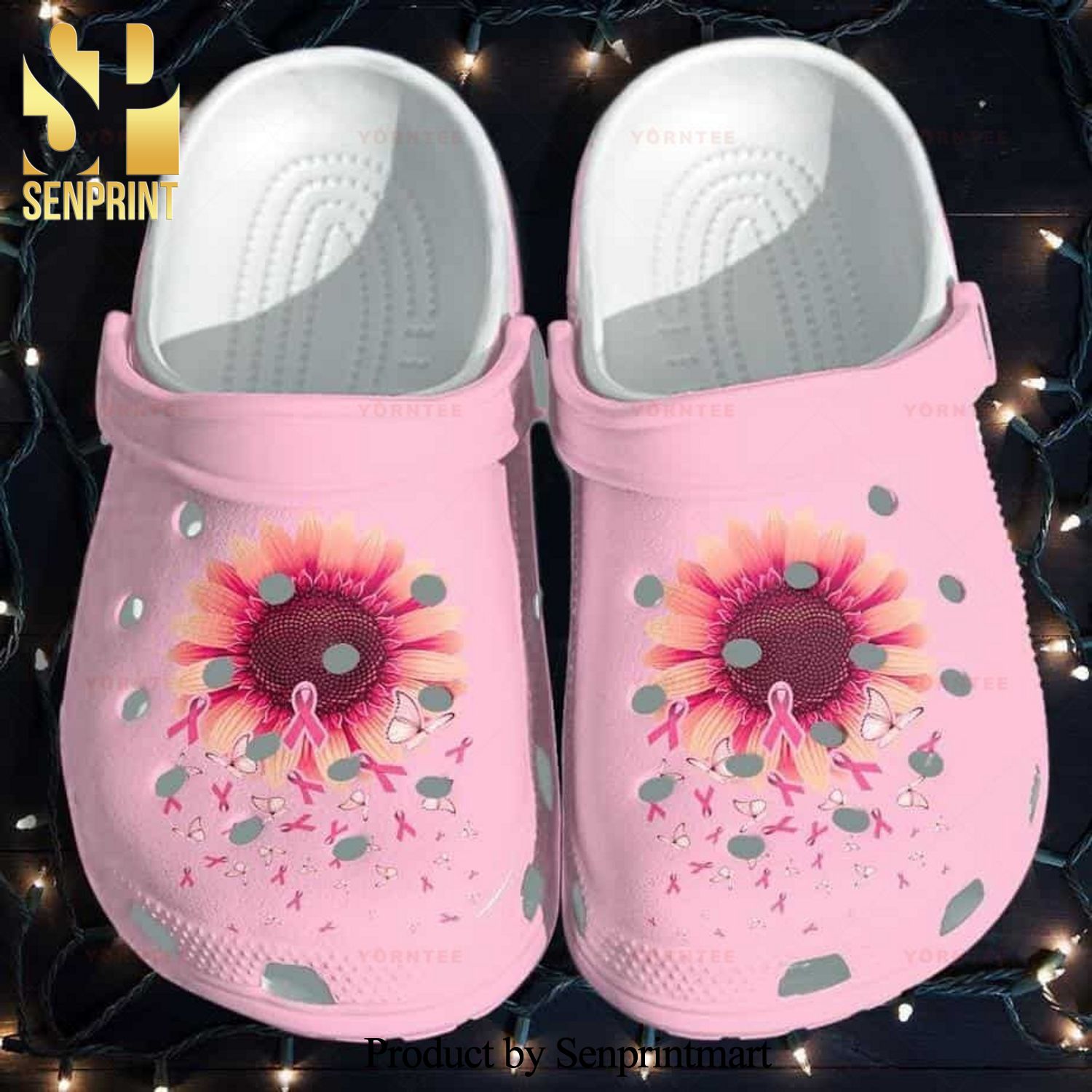 Sunflower Breast Cancer Awareness Merch Butterfly Pink Cancer 2 Gift For Lover Crocs Crocband In Unisex Adult Shoes