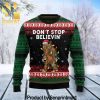 Bigfoot Christmas Santasquatch All Over Print Wool Blend Sweater