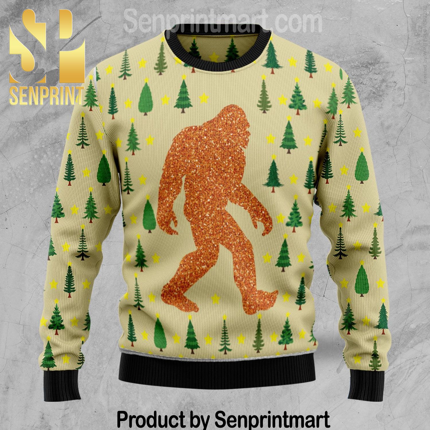 Bigfoot Sasquatch Full Printing Ugly Xmas Sweater