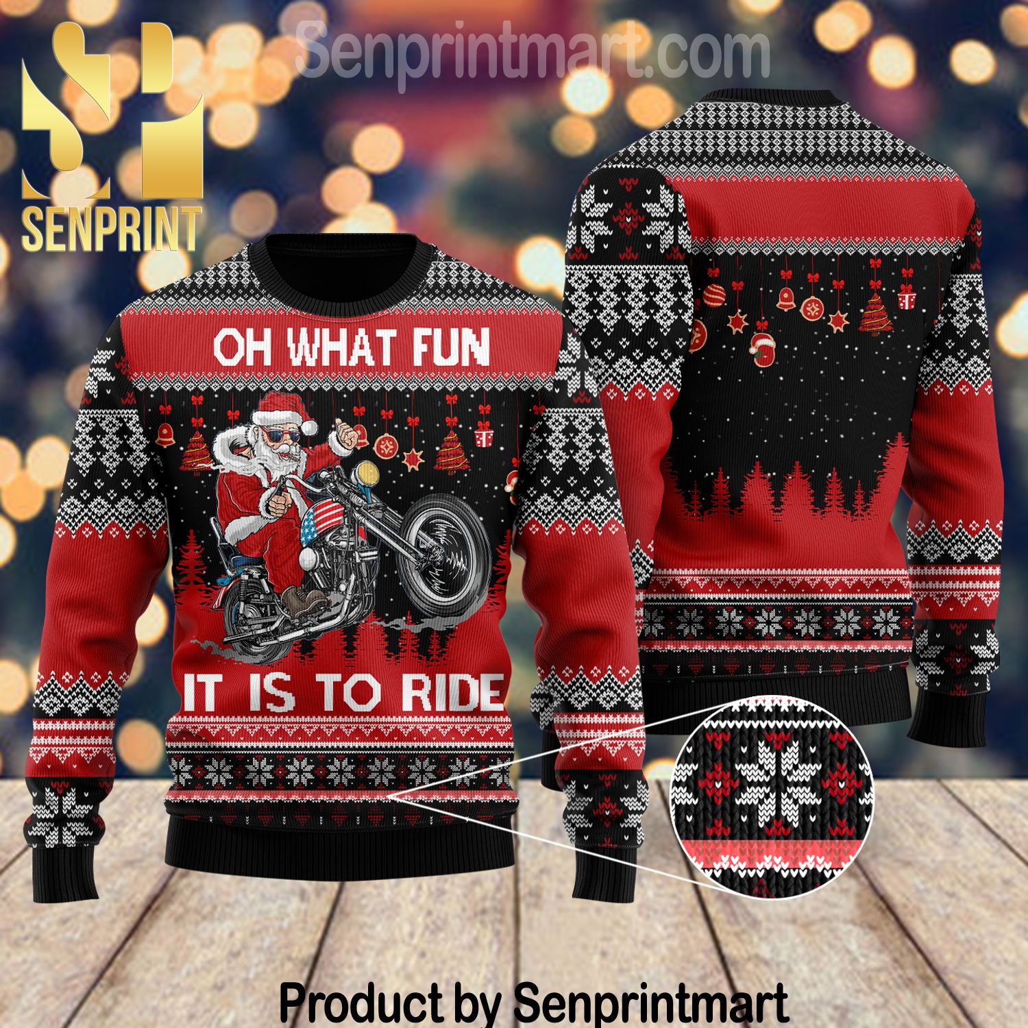 Biker Motorcycle Lover Xmas Vacation Time Christmas Wool Sweater
