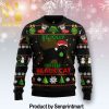 Black Cat Christmas Tree Gift Ideas Wool Knitted Pattern Ugly Sweater