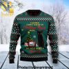Black Cat Christmas Music Vacation Time Wool Blend Wool Ugly Sweater