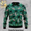 Black Cat Holiday Time All Over Print Knitting Pattern Ugly Christmas Sweater