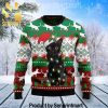 Black Cat Light Xmas Gifts Wool Knitted Sweater