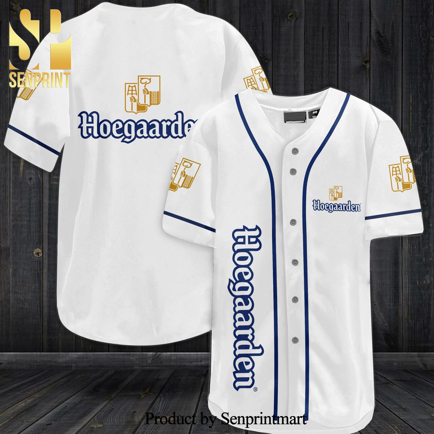 Hoegaarden Beer All Over Print Baseball Jersey – White