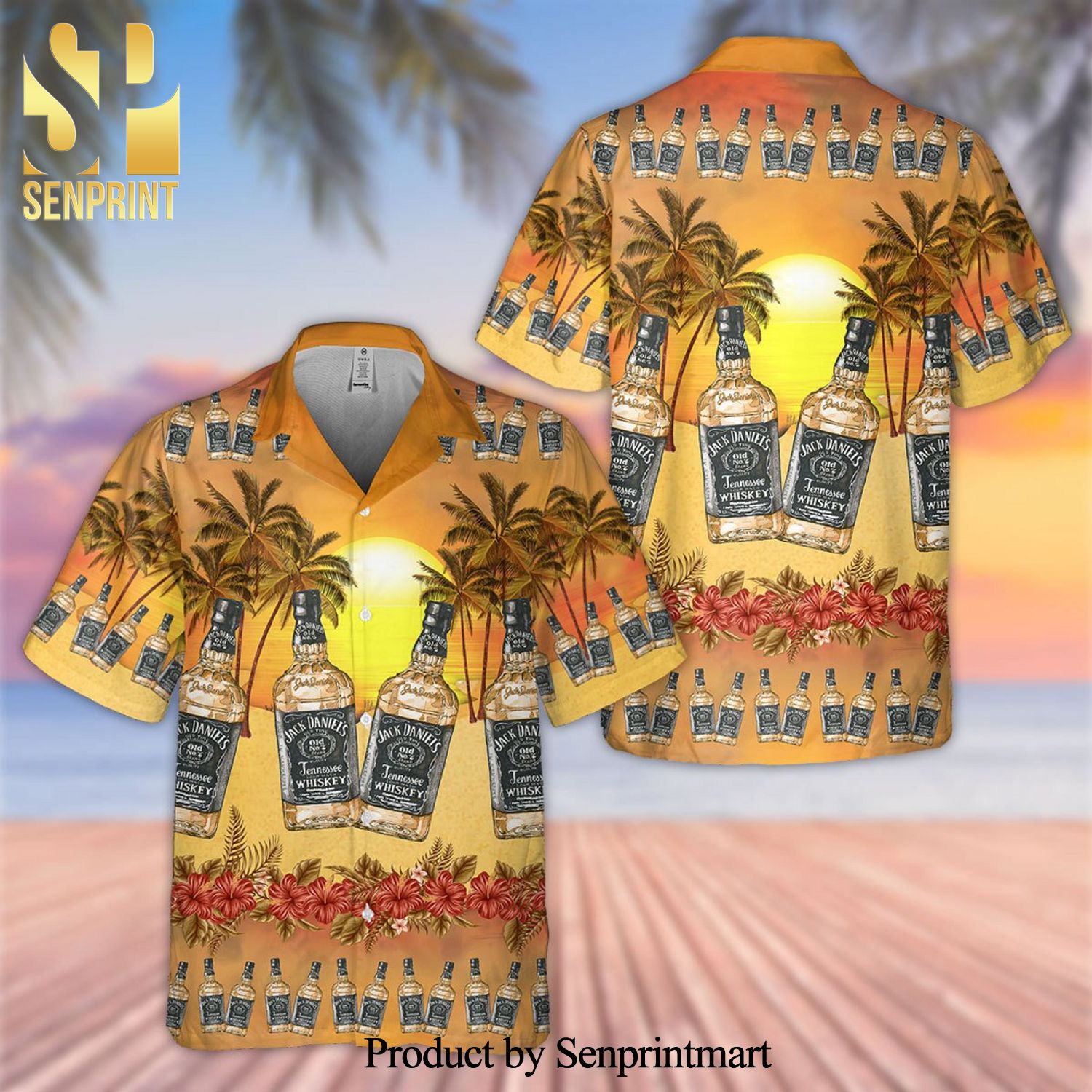 JD Palm Tree Sunset Full Printing Aloha Summer Beach Hawaiian Shirt