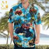 JD Usa Flag Pattern Full Printing Aloha Summer Beach Hawaiian Shirt – Black White