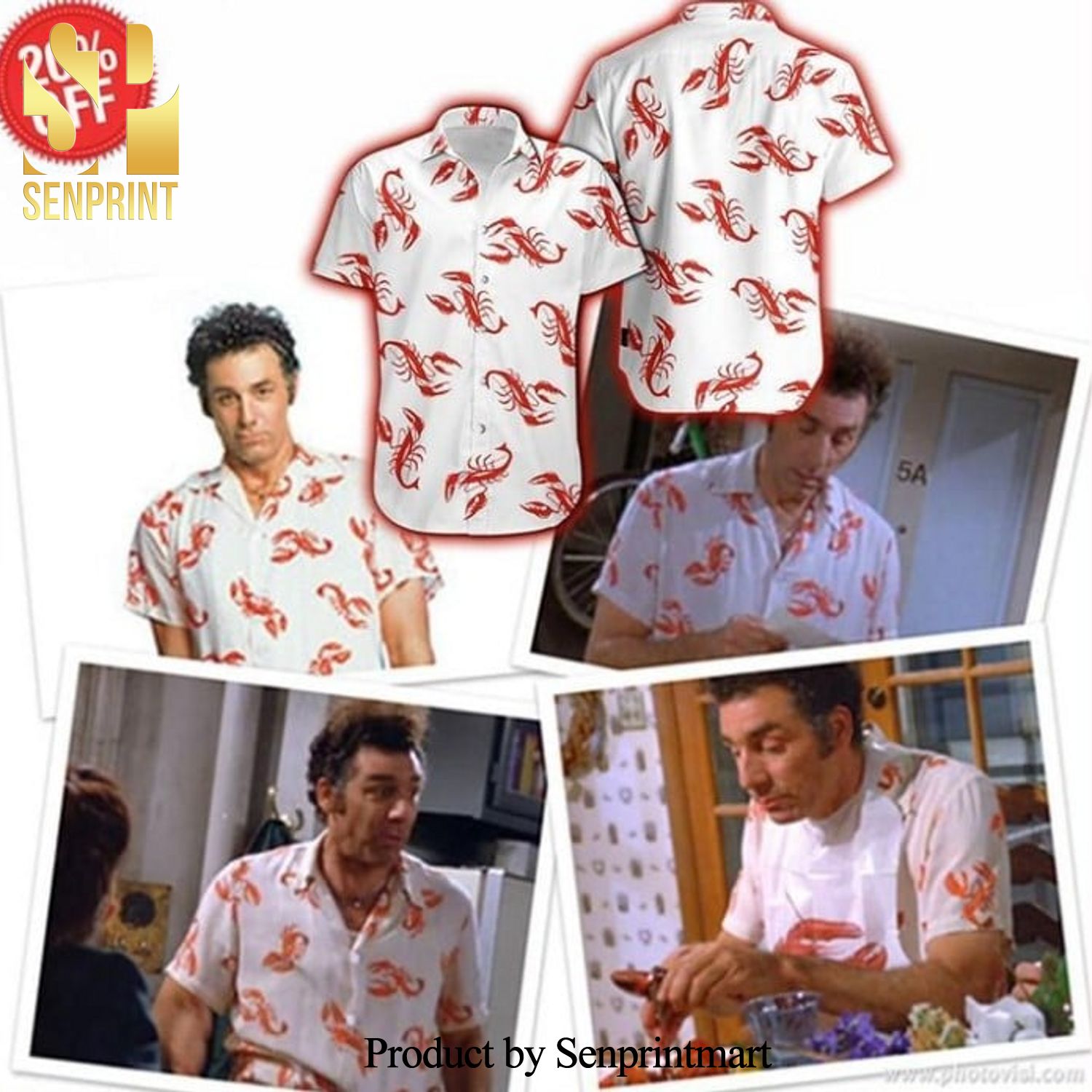 Jerry Seinfeld Full Printing Summer Hawaiian Shirt – White