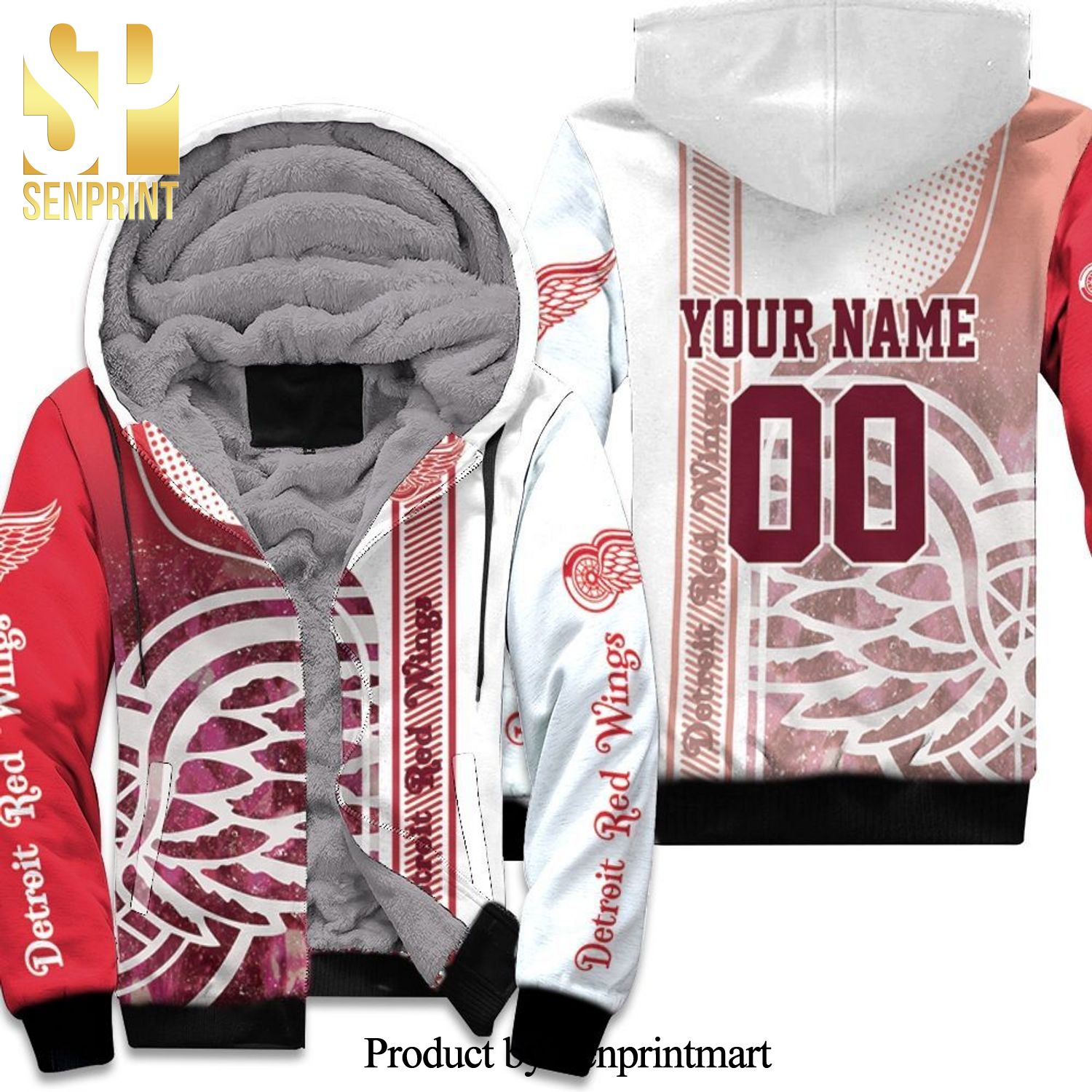 Detroit Red Wings Style Personalized Red And White Amazing Outfit Unisex Fleece Hoodie
