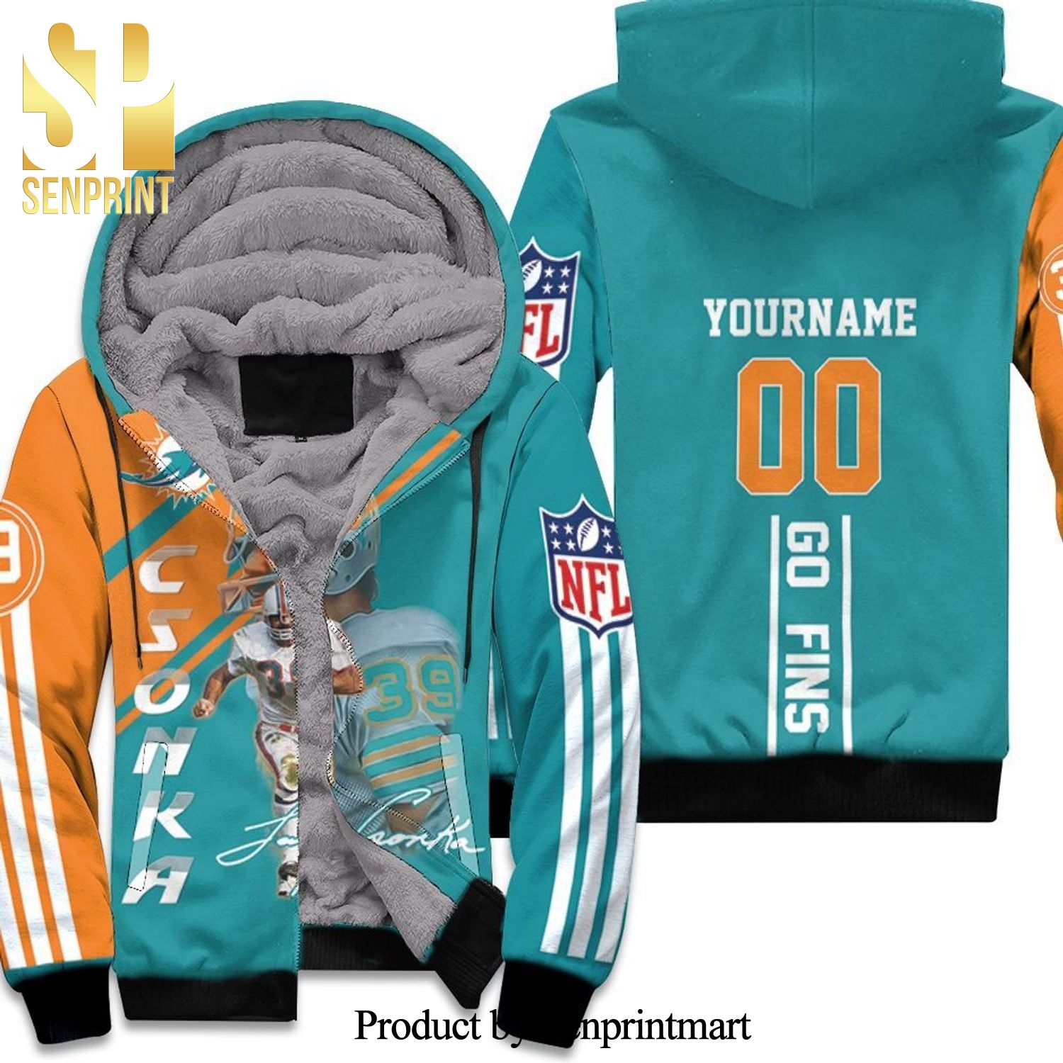 Dolphins Larry Csonka Awesome Outfit Unisex Fleece Hoodie