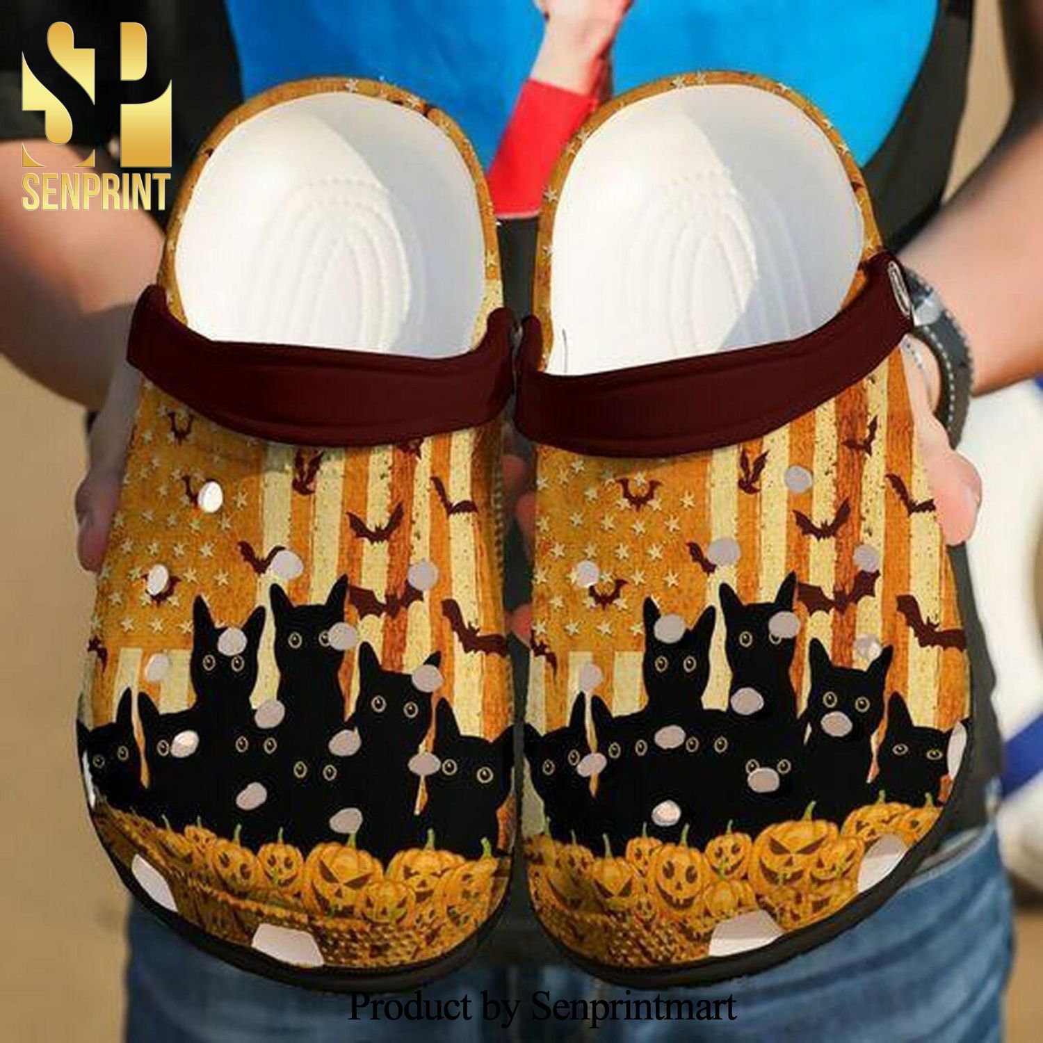 Team Black Cat Halloween Personalized Cartoon 7 Gift For Lover Full Printing Crocs Classic