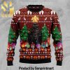 Black Cat Run On Coffee Gift Ideas Wool Knitted Pattern Ugly Sweater