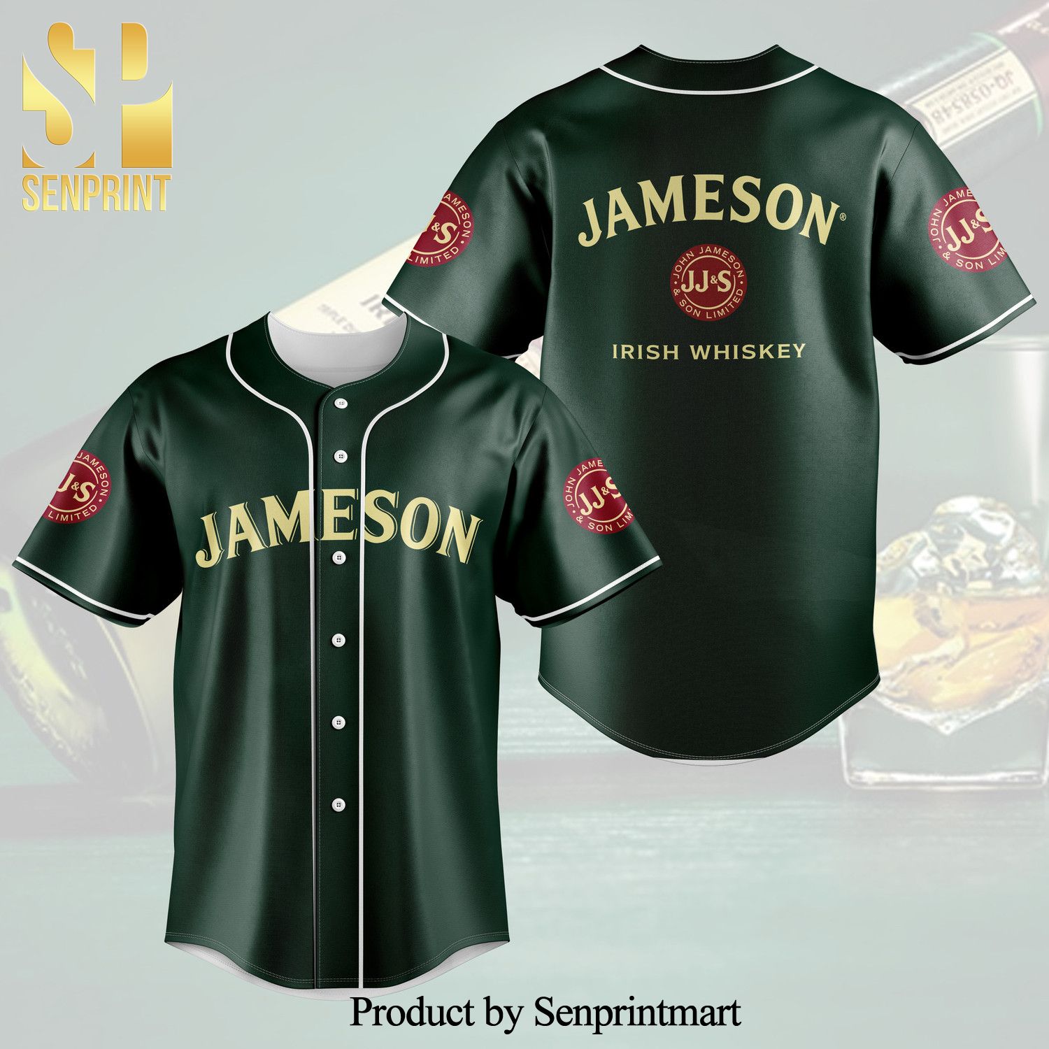 Jameson Irish Whisky All Over Print Baseball Jersey