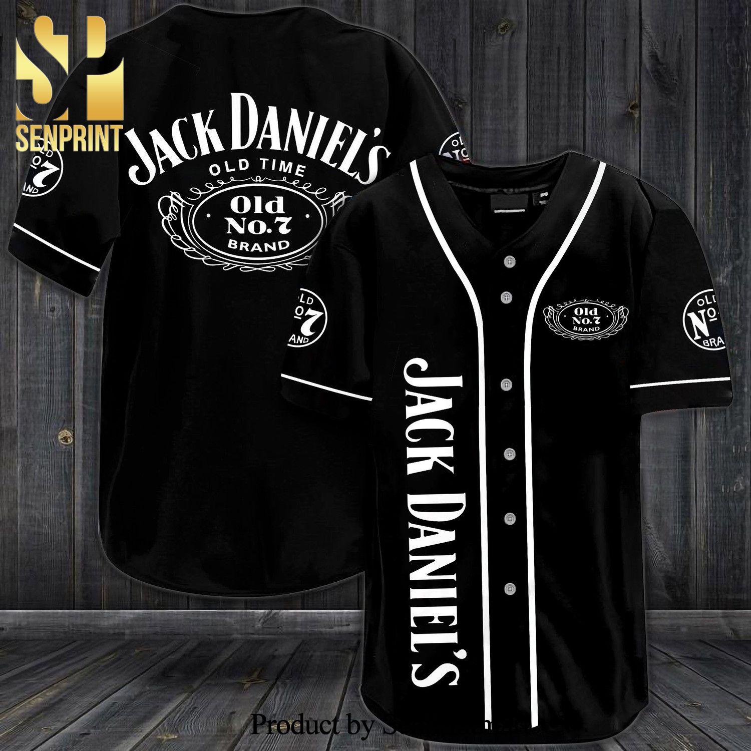 JD All Over Print Baseball Jersey – Black