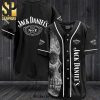 JD Old Time Skull Pattern Full Printing Unisex Baseball Jersey – Black