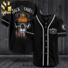 JD Skull All Over Print Baseball Jersey – Black