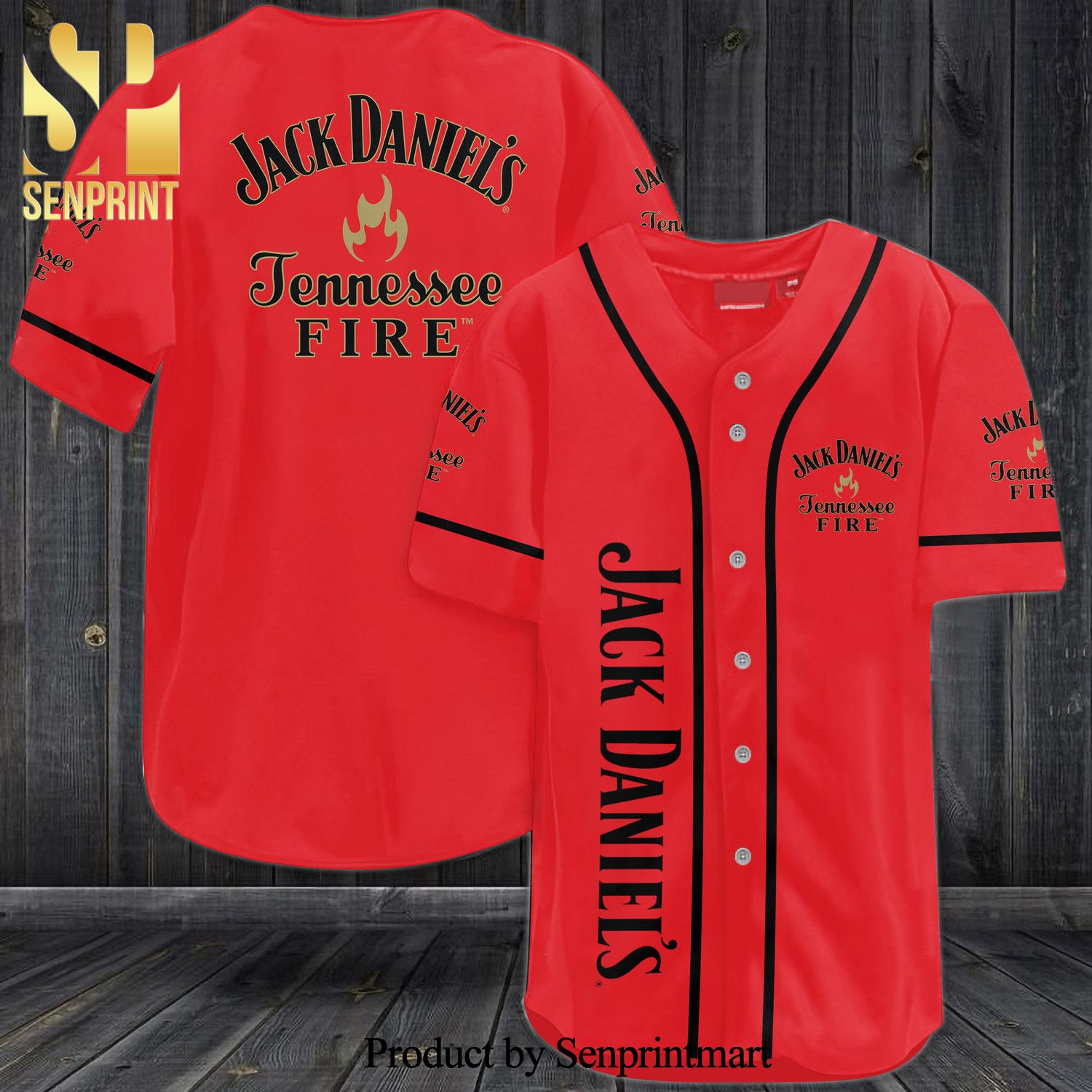 JD Tennessee Fire Full Printing Unisex Baseball Jersey – Red