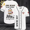 Jim Beam Whiskey All Over Print Baseball Jersey – White