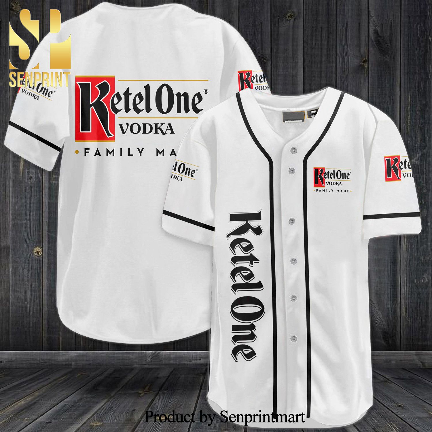 Ketel One Vodka Family Made All Over Print Baseball Jersey – White