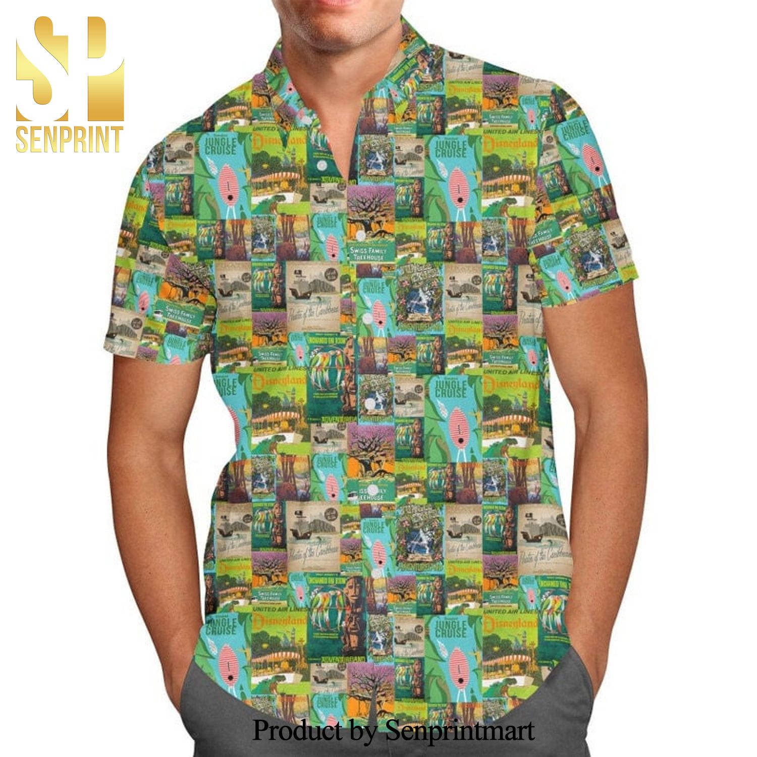 Jungle Adventurel And Disney Cartoon Graphics Full Printing Hawaiian Shirt