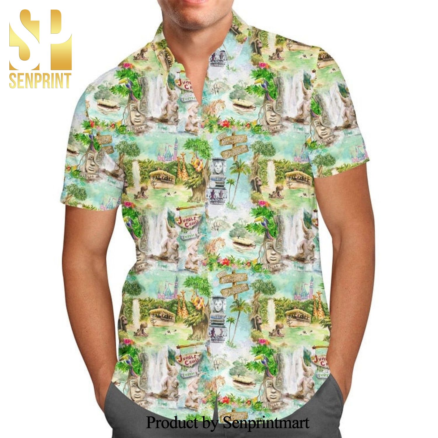 Jungle Cruise Ride Disney World Full Printing Hawaiian Shirt – Green