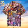 Jurasic World Logo Tropical Hibiscus Full Printing Hawaiian Shirt – Black