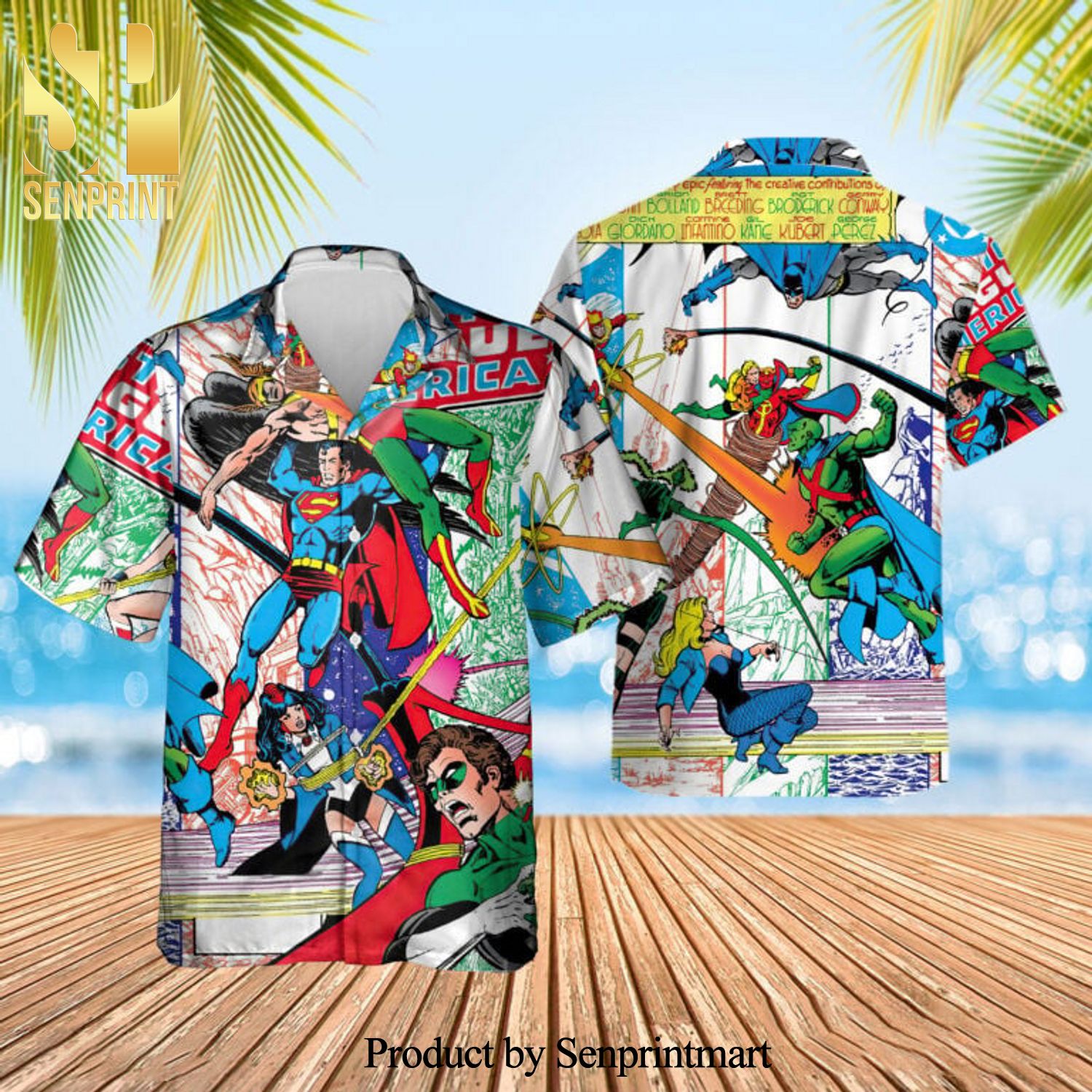 Justice League Of America Full Printing Combo Hawaiian Shirt And Beach Shorts