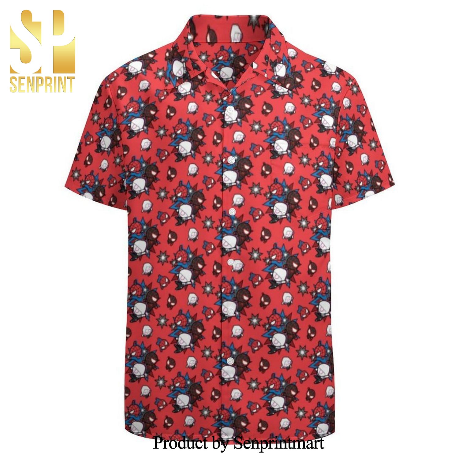 Kawaii Spider Man Ghost Spider Miles Morales Full Printing Hawaiian Shirt