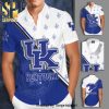 Kentucky Wildcats Full Printing Flowery Short Sleeve Dress Shirt Hawaiian Summer Aloha Beach Shirt – Neon Blue