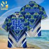 Kentucky Wildcats Full Printing Short Sleeve Dress Shirt Hawaiian Summer Aloha Beach Shirt – Neon Blue White