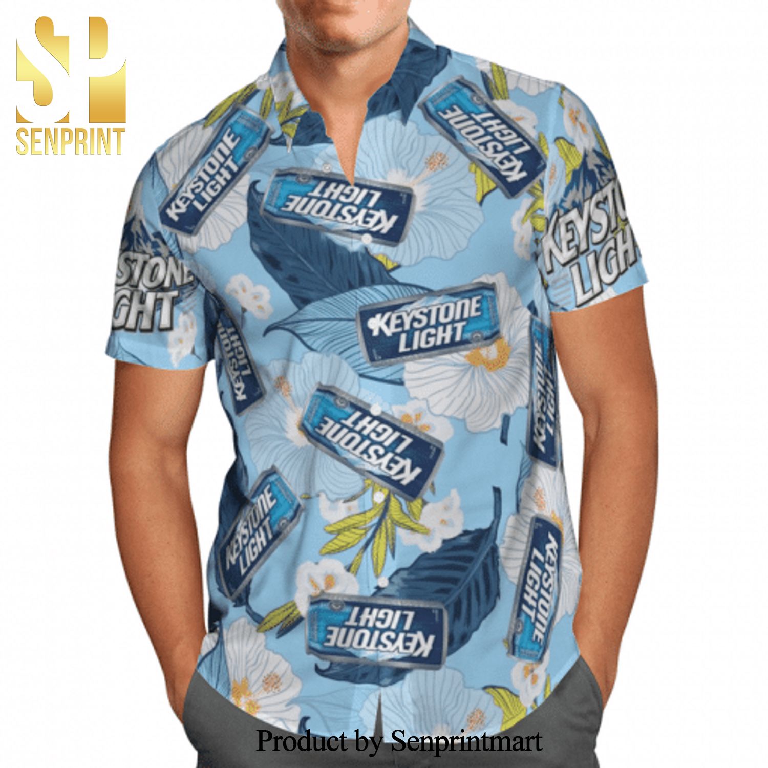 Keystone Light Full Printing Hawaiian Shirt – Blue