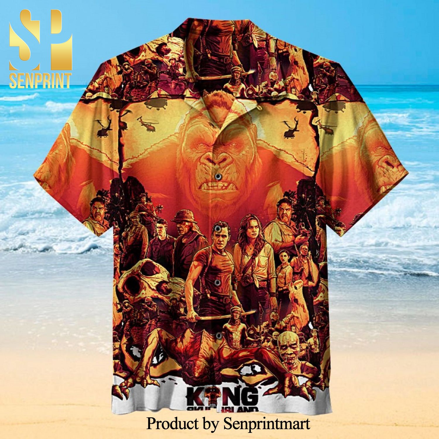 Kong Skull Isl And Full Printing Hawaiian Shirt