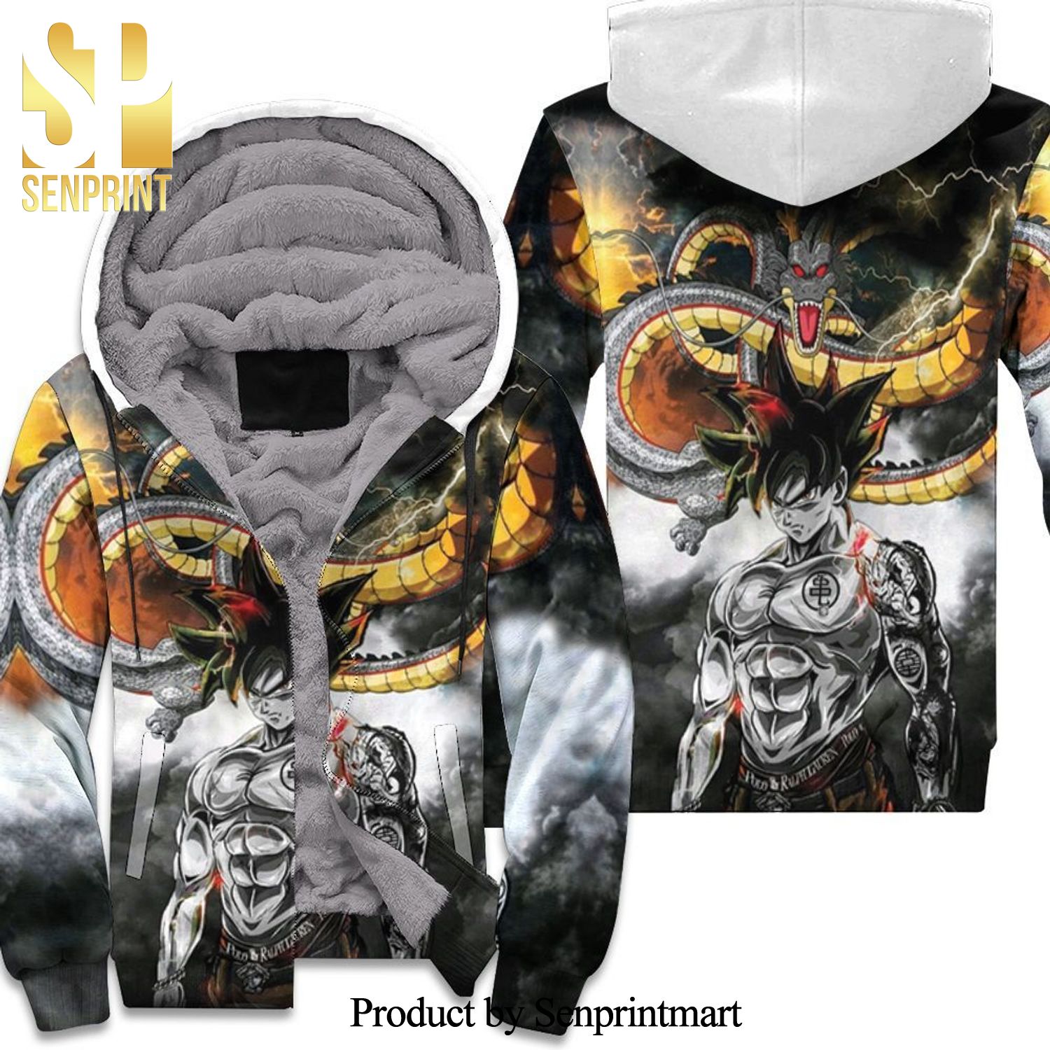 Dragon Ball Z Goku All Printed Style New Style Full Print Unisex Fleece Hoodie