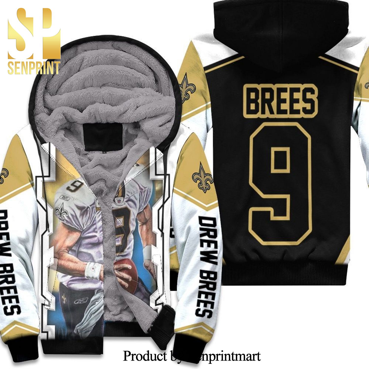 Drew Brees New Orleans Saints Colorful Background Best Outfit Unisex Fleece Hoodie