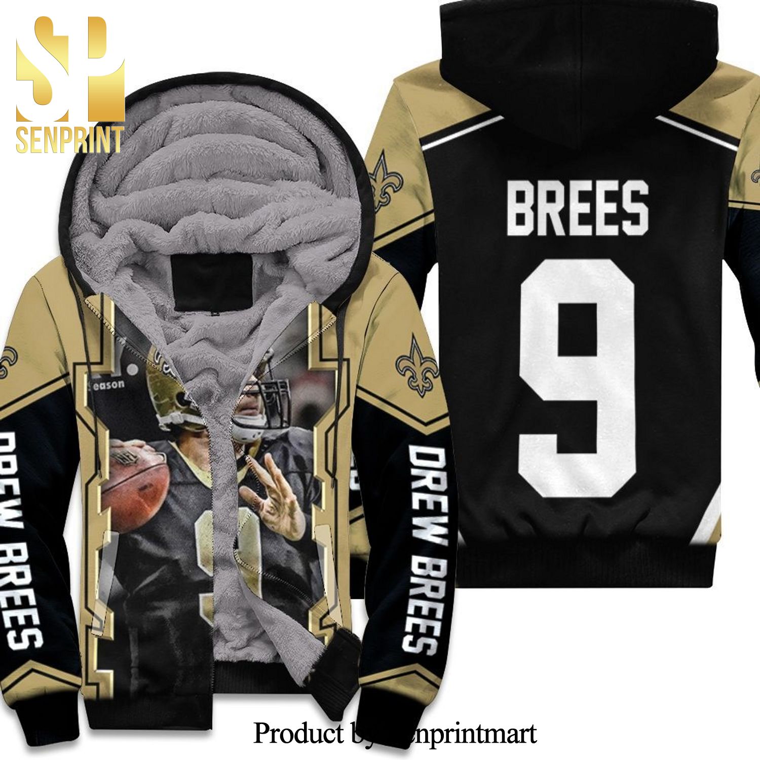 Drew Brees New Orleans Saints History New Style Unisex Fleece Hoodie