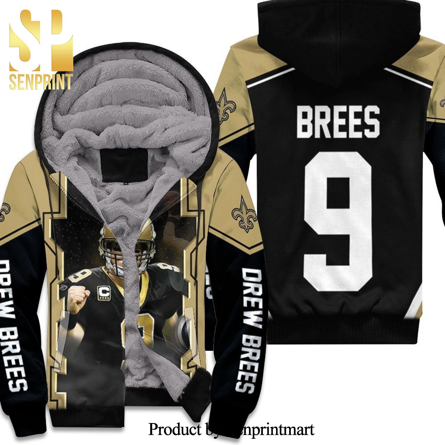 Drew Brees New Orleans Saints Logo For Fans Unisex Fleece Hoodie