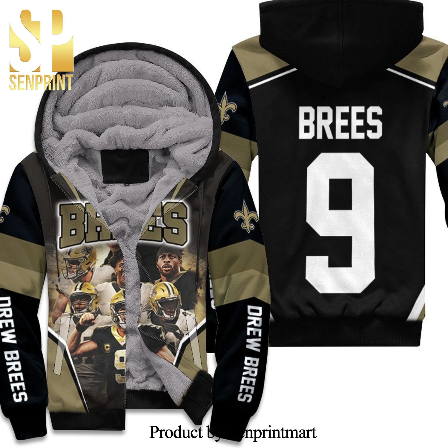 Drew Brees New Orleans Saints Team New Type Unisex Fleece Hoodie