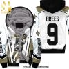 Drew Brees New Orleans Saints Watercolor White Background Street Style All Over Print Unisex Fleece Hoodie