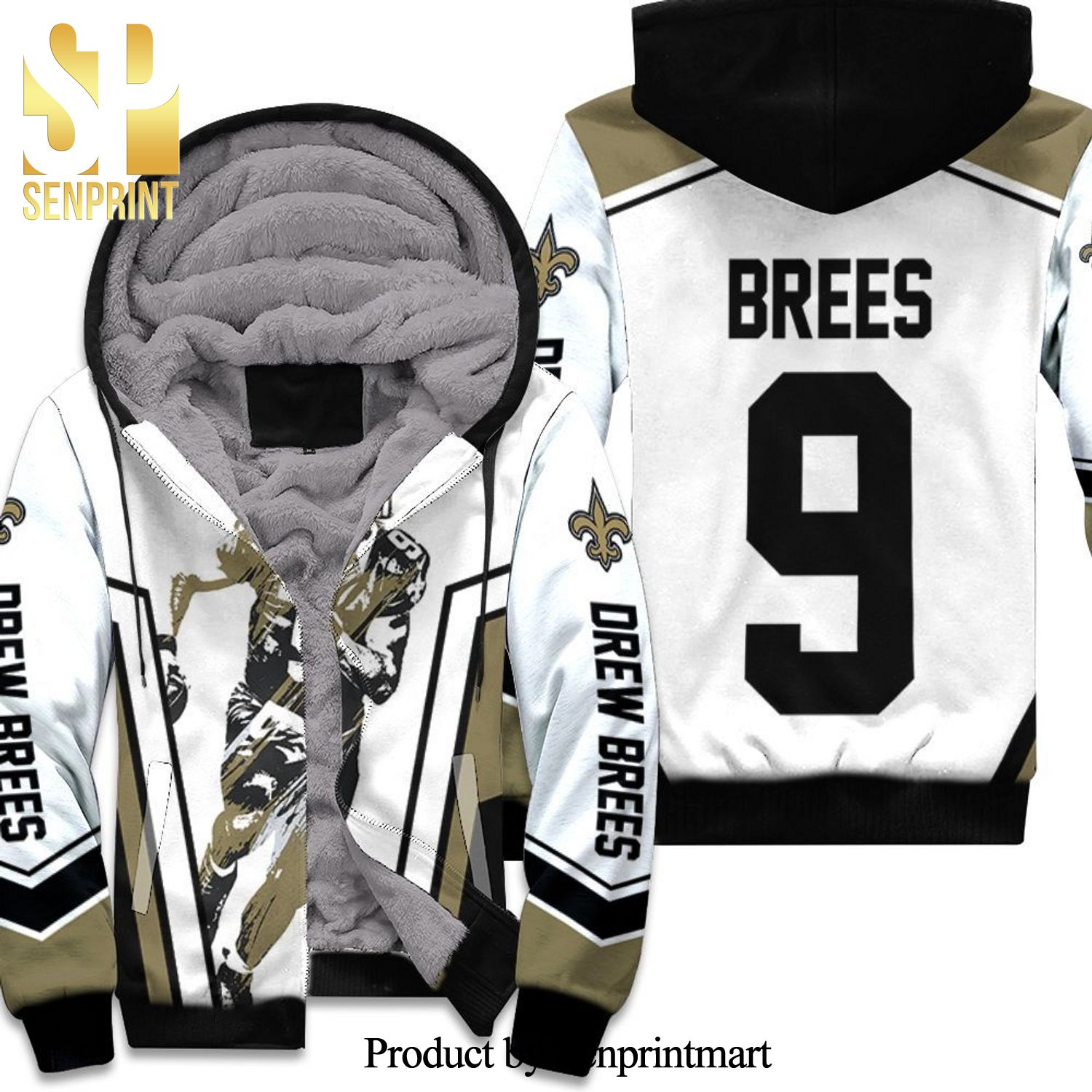 Drew Brees New Orleans Saints Watercolor Hot Fashion 3D Unisex Fleece Hoodie