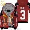 Dwyane Wade 3 Miami Heat Legend Vice Background New Outfit Full Printed Unisex Fleece Hoodie