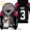 Dwyane Wade 3 Miami Heat Running Legend Player High Fashion Full Printing Unisex Fleece Hoodie