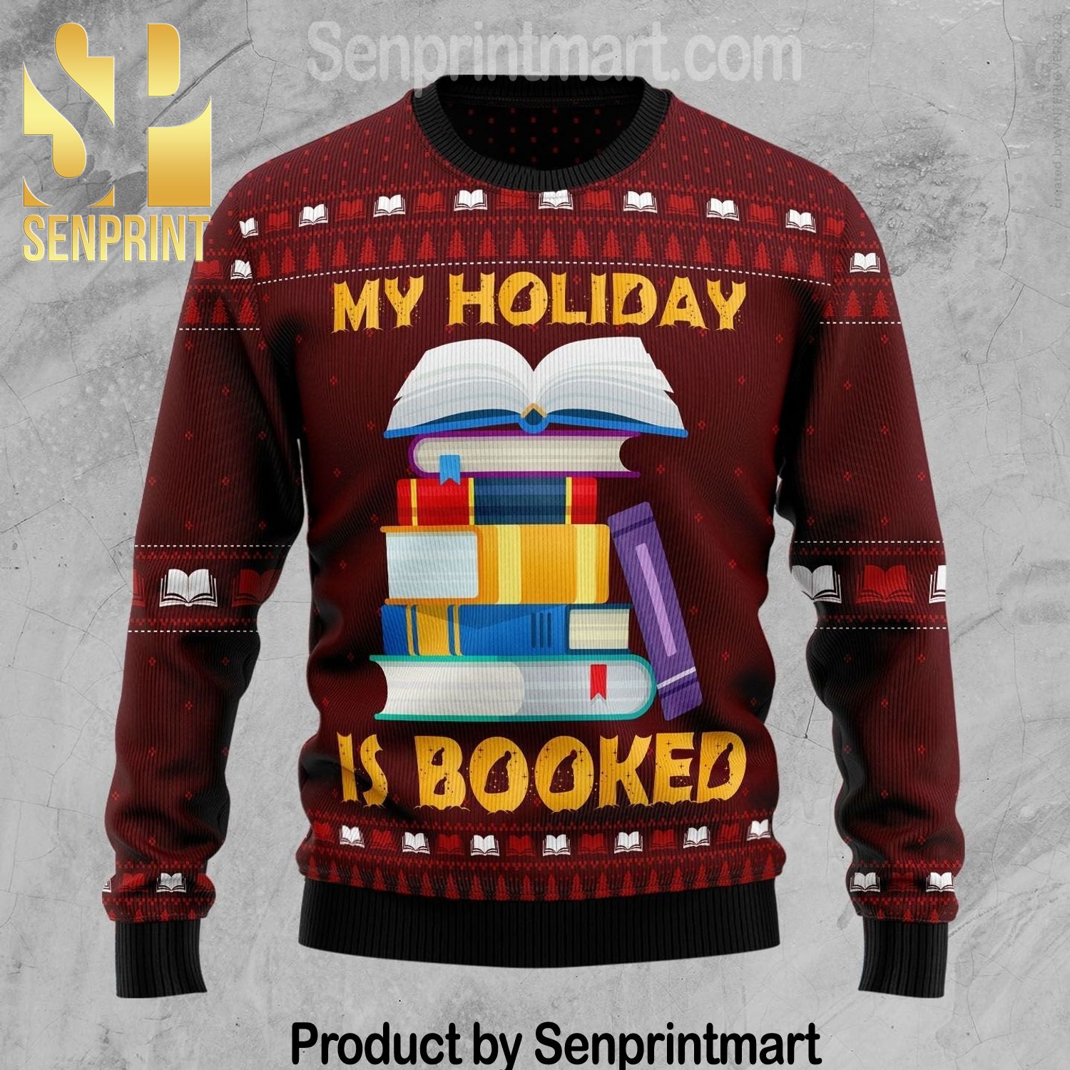 Booked Is My Holiday Xmas Gifts Wool Knitted Sweater