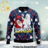 Boxing Santa And Krampus Chirtmas Time 3D Ugly Xmas Sweater
