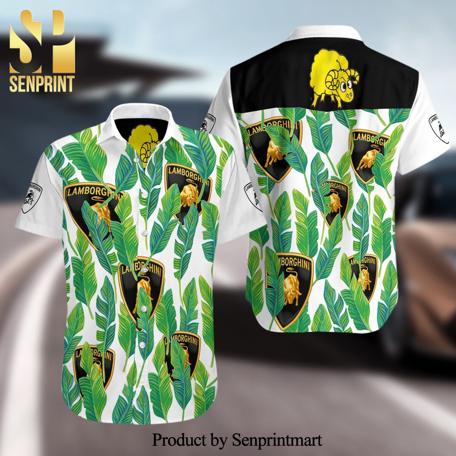 Lamborghini Squadra Corse Full Printing Summer Short Sleeve Hawaiian Beach Shirt