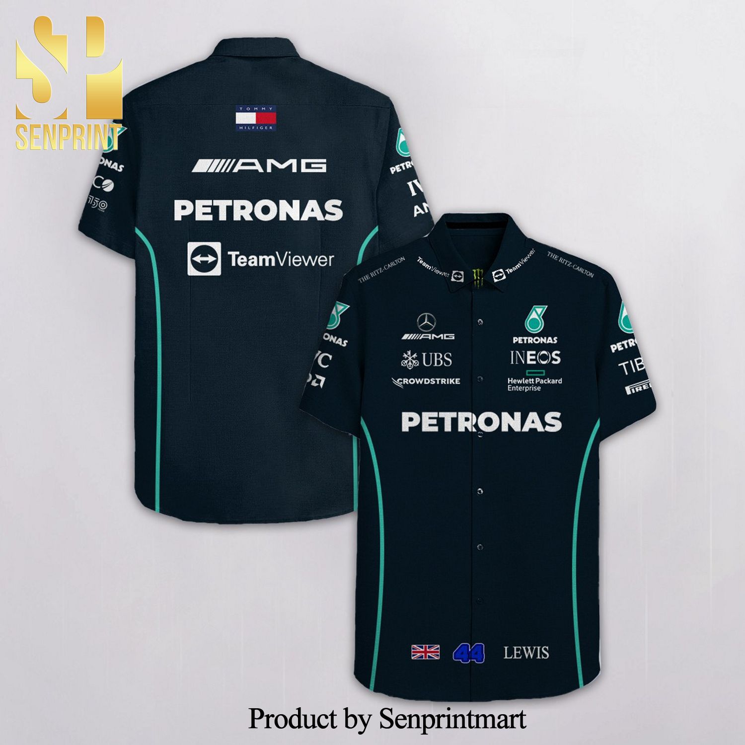 Lewis Hamilton 44 Mercedes AMG Petronas F1 Racing Team Viewer Ineos Ubs Full Printing Hawaiian Shirt