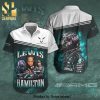 Lewis Hamilton 44 Mercedes-AMG Petronas F1 Team Full Printing Short Sleeve Dress Shirt Hawaiian Summer Aloha Beach Shirt – Black