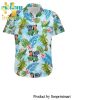 Lilo And Stitch Palm Tree Disney Cartoon Graphics Full Printing Combo Aloha Hawaiian Shirt And Beach Shorts – Light Blue