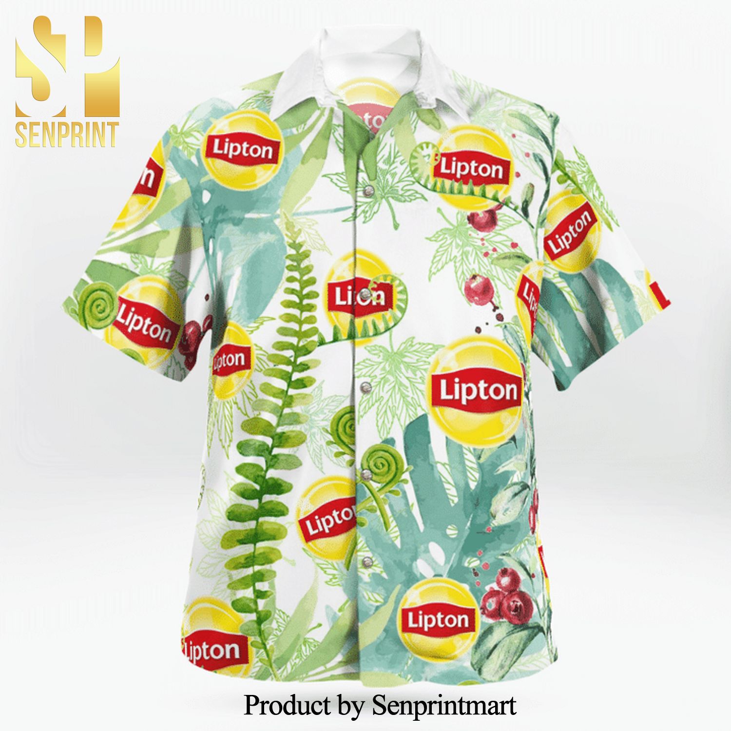 Lipton Ice Tea Full Printing Flowery Aloha Summer Beach Hawaiian Shirt