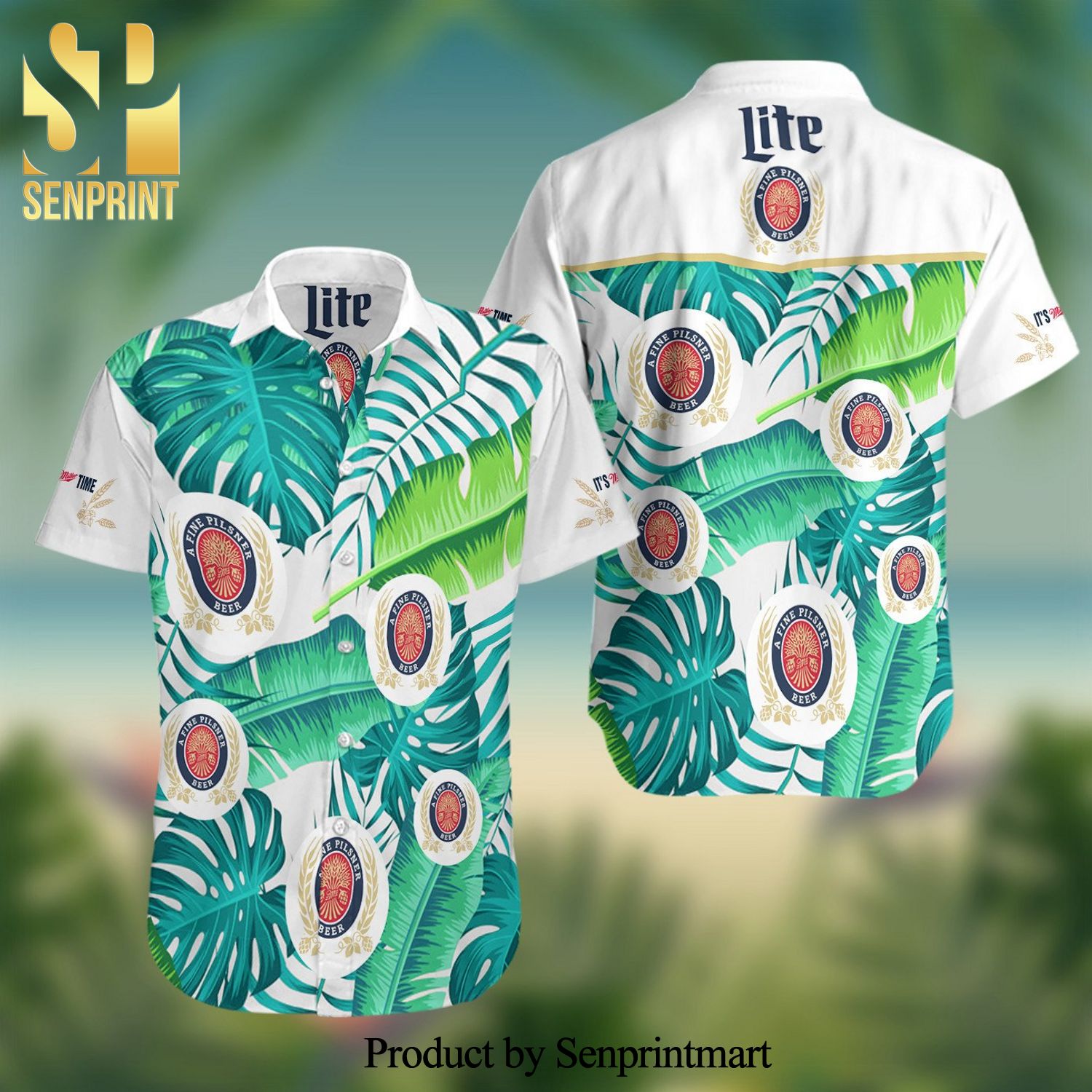 Lite Tropical Leafs Full Printing Hawaiian Shirt