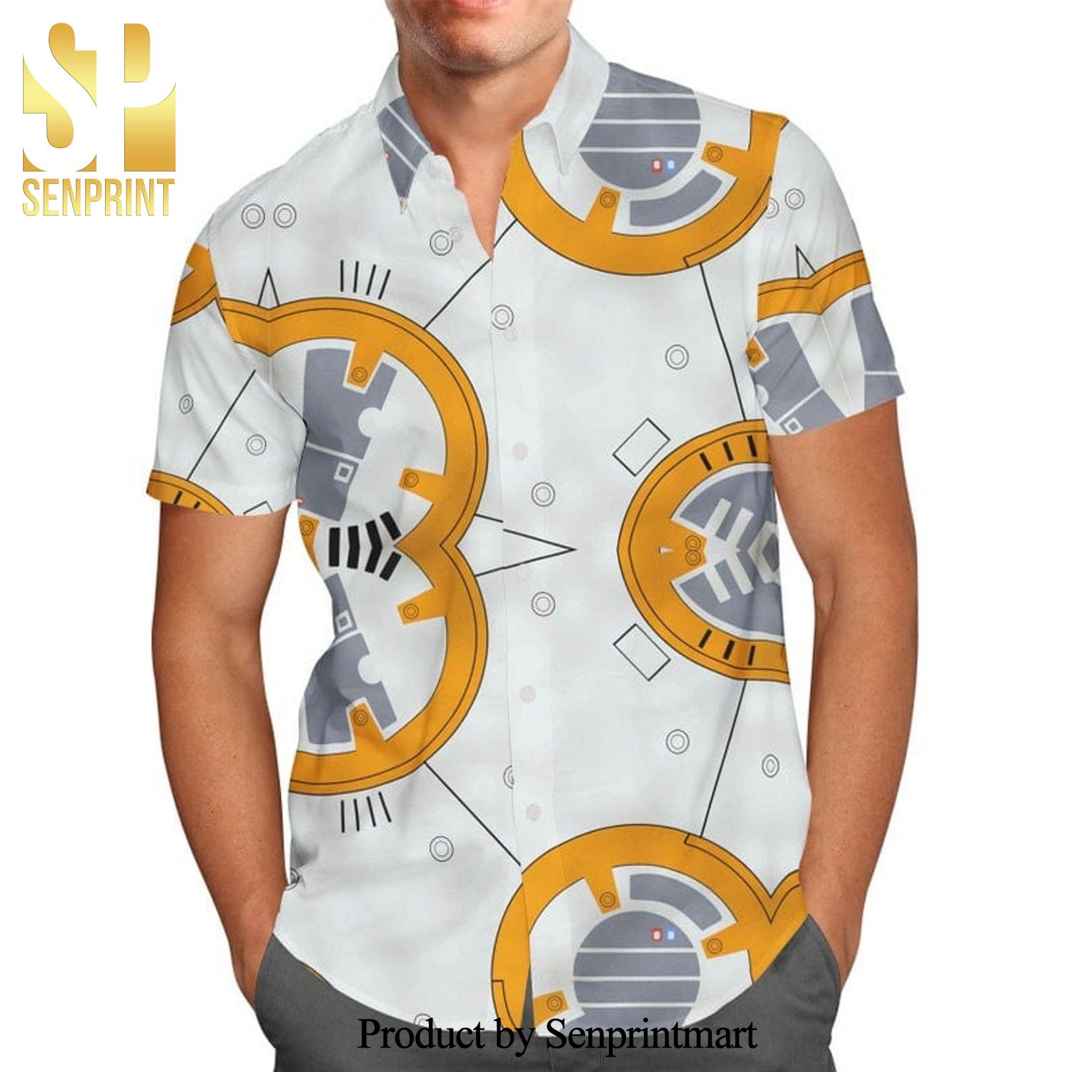 Little Round Droid Star Wars BB8 Inspired Full Printing Hawaiian Shirt